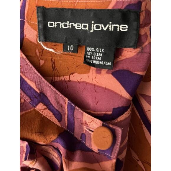 Vintage Andrea Jovine 100% Silk Top Art Deco Lagenlook Oversized Fit size 10 - Picture 5 of 5
